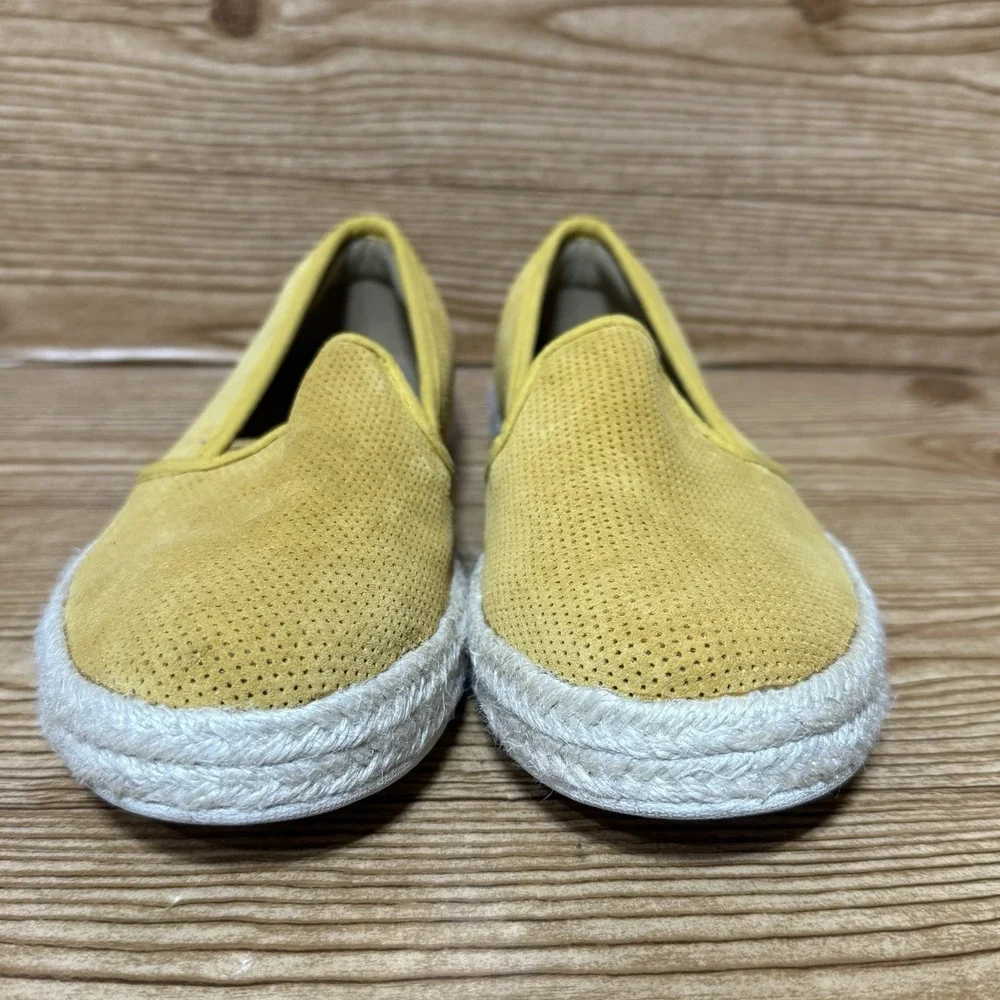 Clarks Azella Theoni Flats Women Sz 9.5 Espadrille Slip On Shoes Yellow Vacation